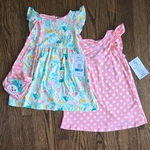 Floral and Polka Dot Dress Set with Cat Purse